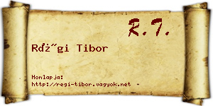 Régi Tibor névjegykártya